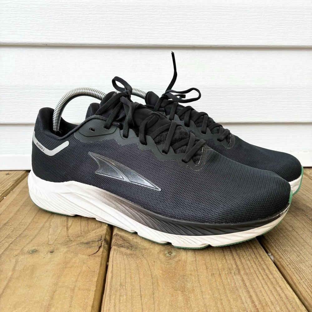 Altra Rivera 3 Road Running Walking Zero Drop Shoes Black White Mens 9